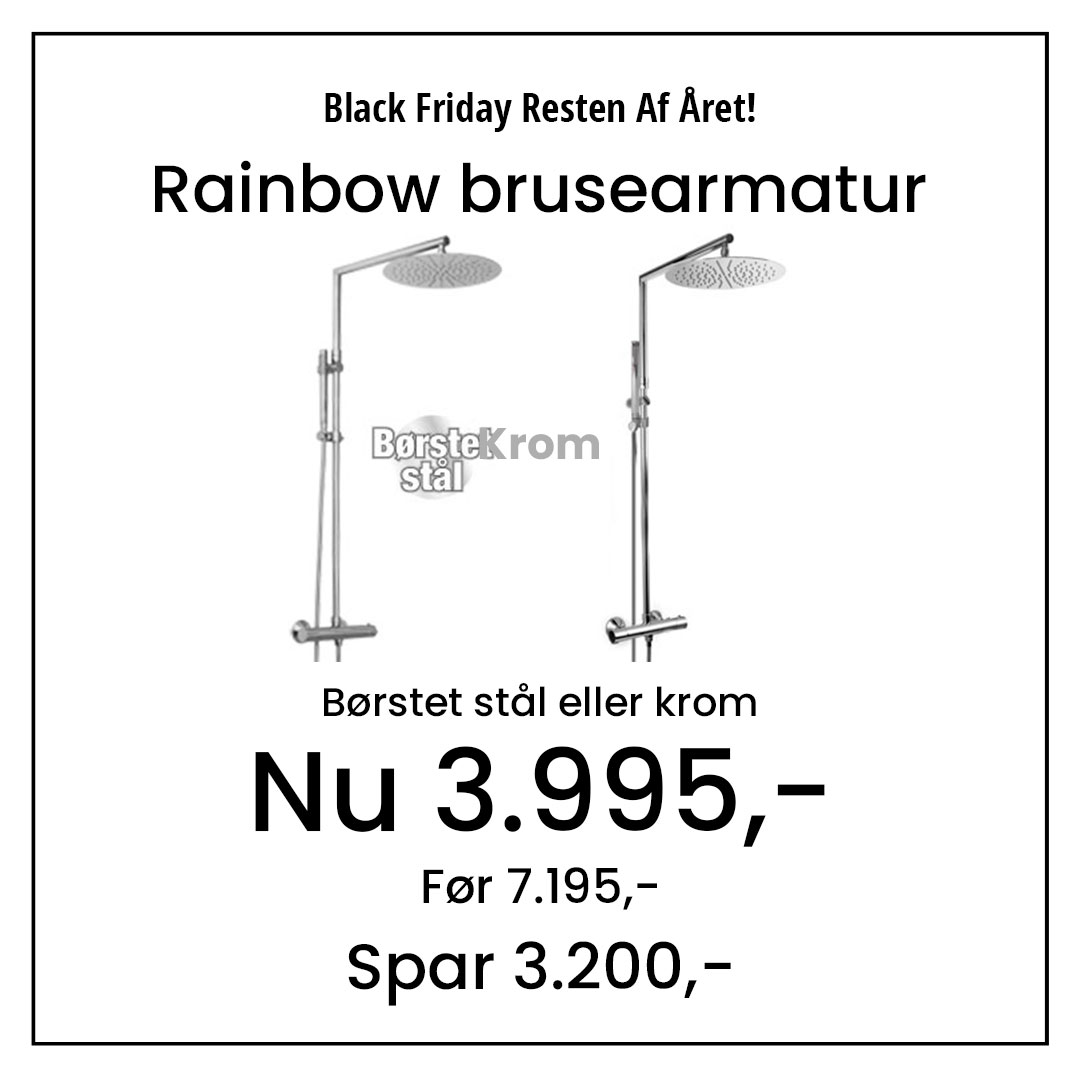 Rainbow stål eller krom brusearmatur