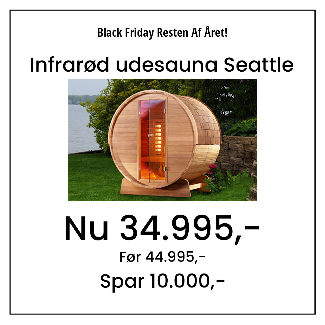 Udesauna Seattle Før 44.995,- Nu 34.995,- Spar 10.000,-