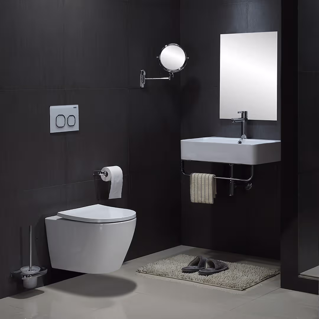 1708-82 Rimless Egernsund toilet med lav Grohe cisterne. | SPA Kompagniet
