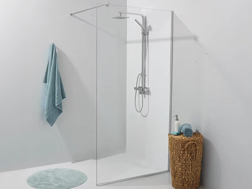 4024 Premium brusevæg 100x200 cm i klart glas. | SPA Kompagniet