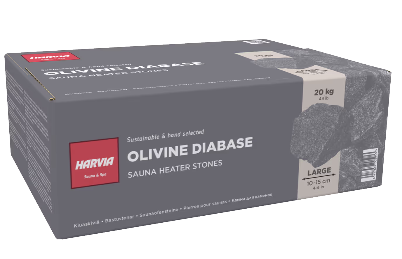 6293 20 kg olivine-diabase saunasten 10-15 cm. | SPA Kompagniet