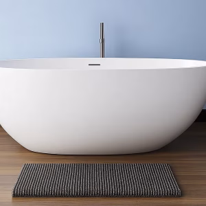 Rimini RockSolid stenbadekar 170 cm i badeværelsesmiljø. Fra SPA Kompagniet.