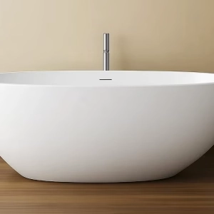 Rimini RockSolid stenbadekar 185 cm i badeværelsesmiljø. Fra SPA Kompagniet.