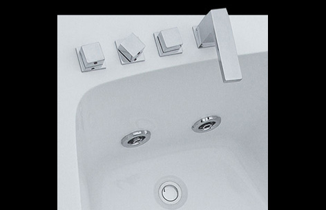 Armatur i Vision indespa set ovenfra. Fra SPA Kompagniet.
