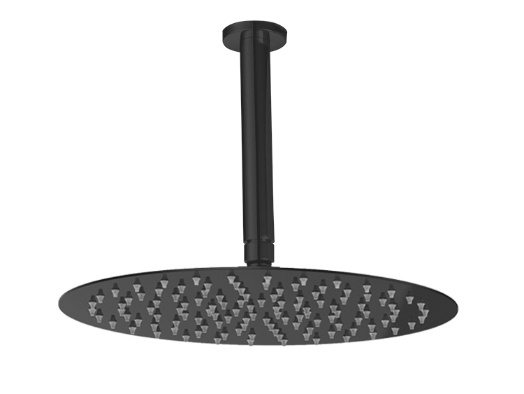 Loftmonteret brusehovet til 5016 Secret Rain sort. Fra SPA Kompagniet