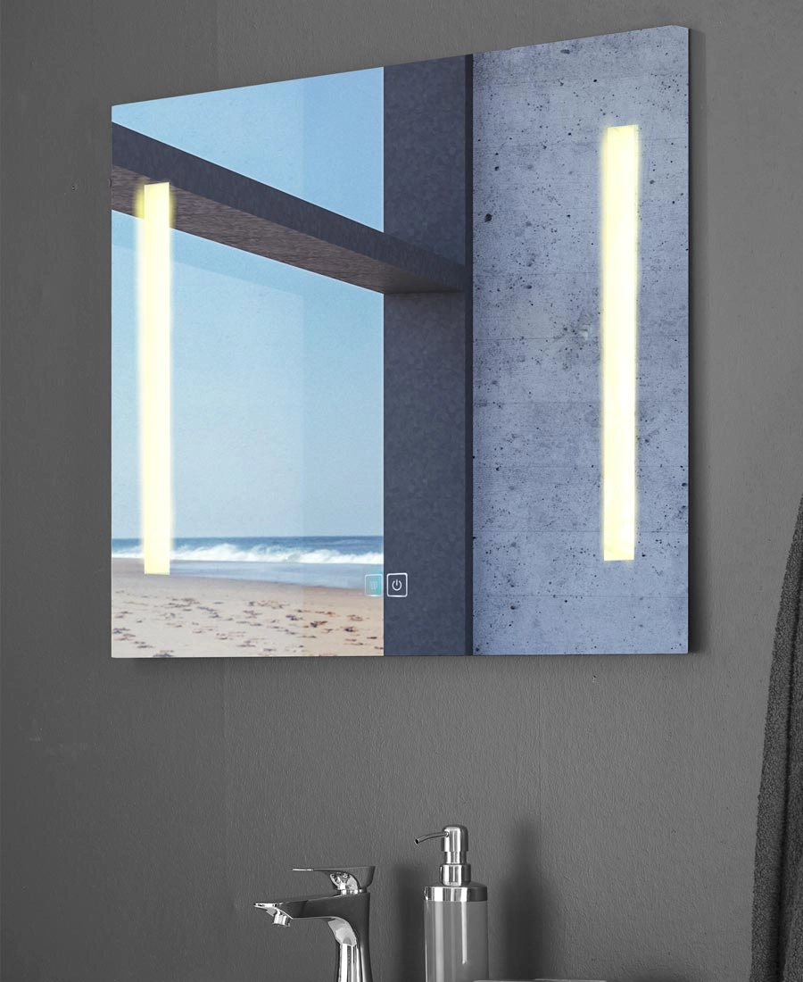 5437 Slimline antidug spejl med LED lys. 80x60 cm. Fra SPA Kompagniet
