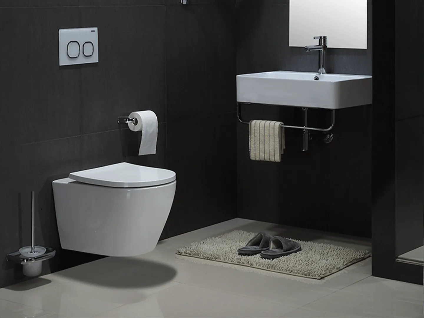 Nordkap rimless toilet Egernsund med Grohe cisterne fra SPA Kompagniet.