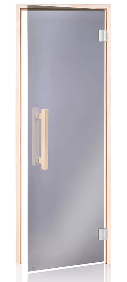 6444 Selvlukkende saunadør Comfort Grå, termoasp 90 x 210 cm. | SPA Kompagniet
