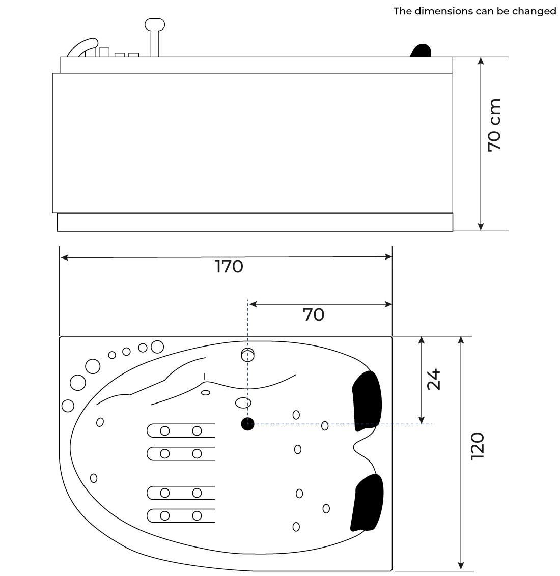 Comfort indespa 170 cm højredrejet - Billede 4