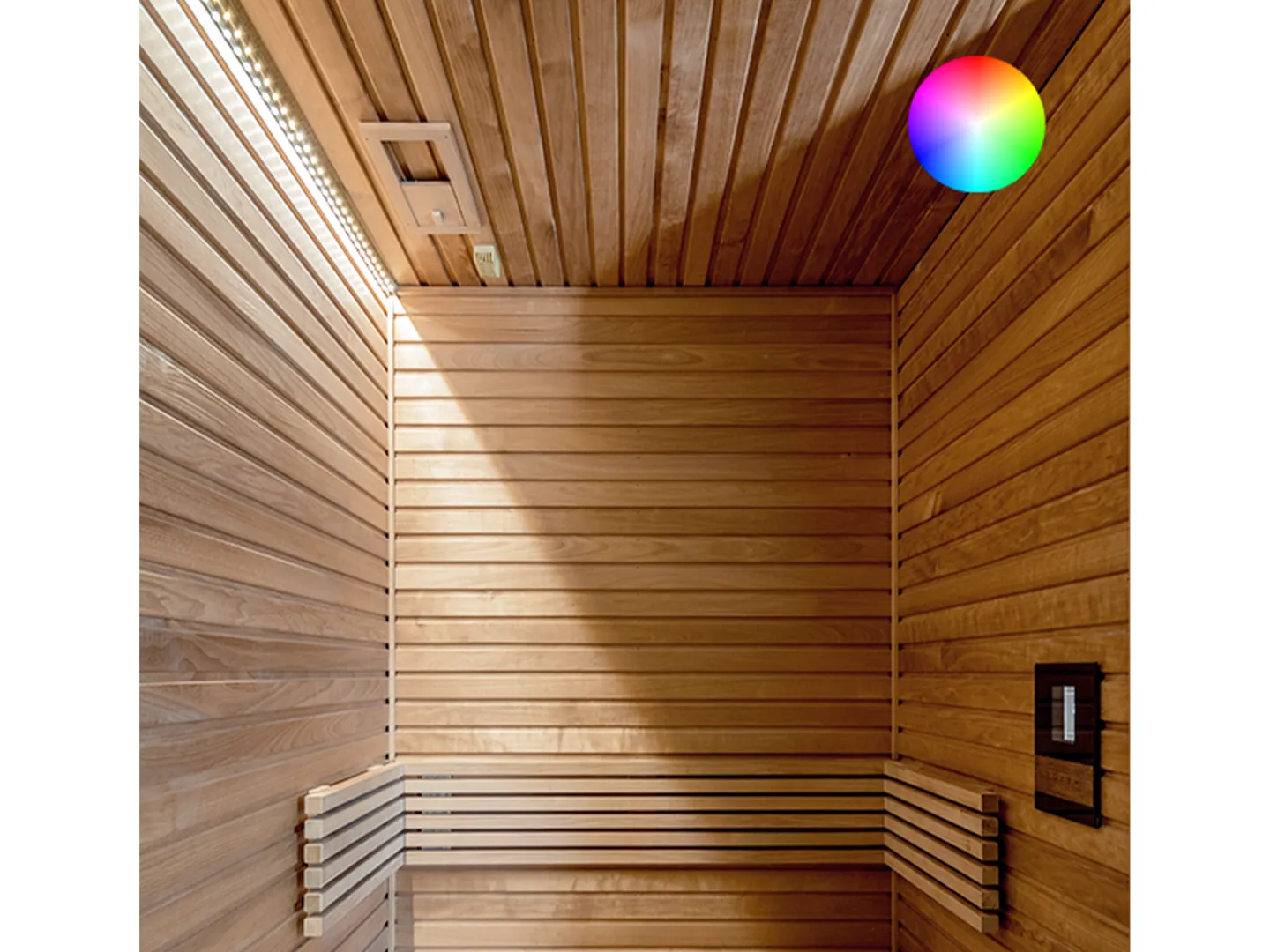 Sauna_tilbehør_LED_Skinne_RGBWfarvet_lys_4_pak_lysdæmpende_basis_6375_Billeder_web_1_1440x1080