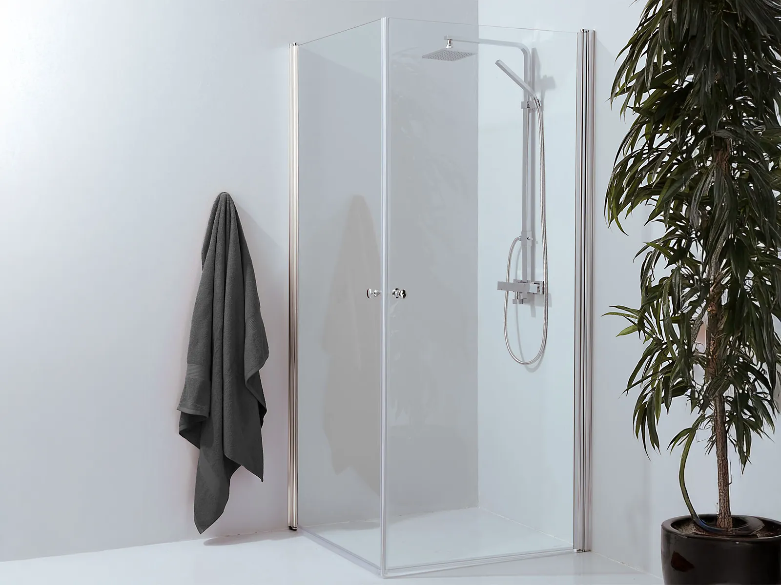 Classic lige brusehjørne, B: 90 × H: 200 cm